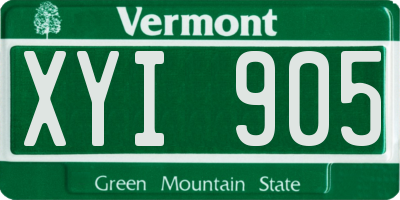 VT license plate XYI905