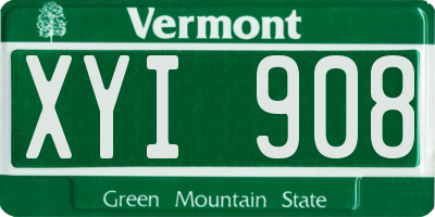 VT license plate XYI908