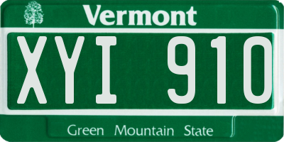 VT license plate XYI910