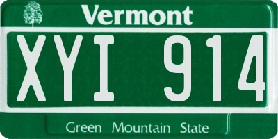 VT license plate XYI914