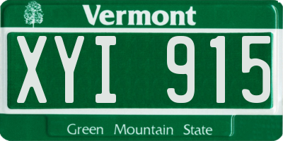 VT license plate XYI915