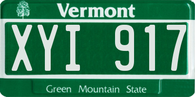VT license plate XYI917