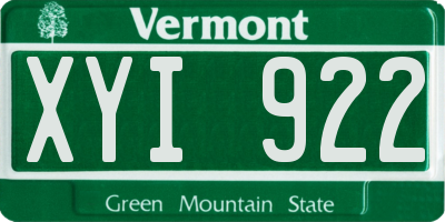 VT license plate XYI922