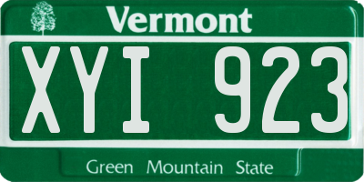 VT license plate XYI923