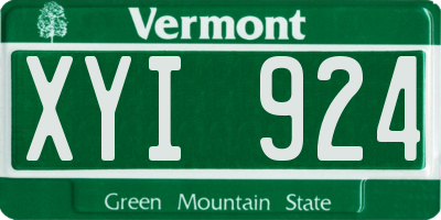 VT license plate XYI924