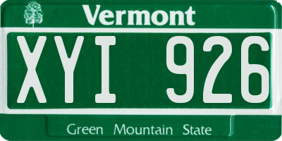 VT license plate XYI926