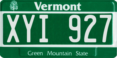 VT license plate XYI927