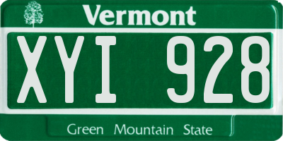 VT license plate XYI928