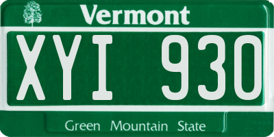 VT license plate XYI930
