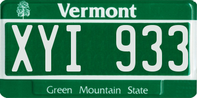VT license plate XYI933