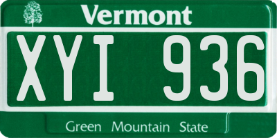 VT license plate XYI936