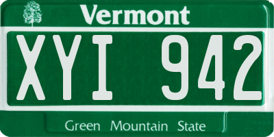 VT license plate XYI942