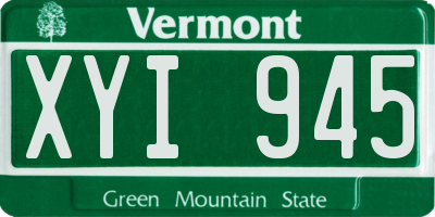 VT license plate XYI945
