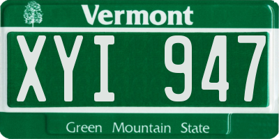 VT license plate XYI947