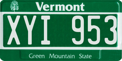VT license plate XYI953