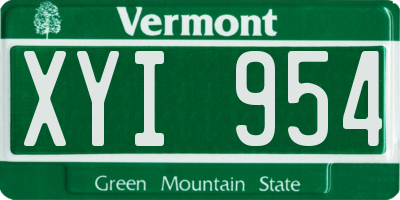 VT license plate XYI954
