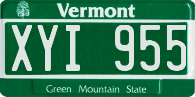 VT license plate XYI955