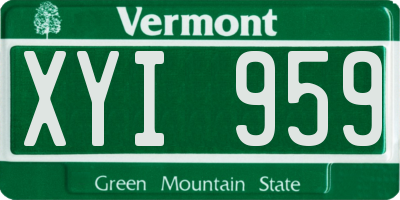 VT license plate XYI959