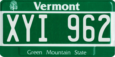 VT license plate XYI962