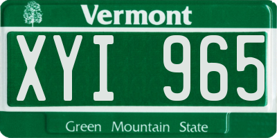 VT license plate XYI965