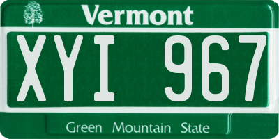 VT license plate XYI967