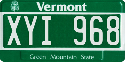 VT license plate XYI968