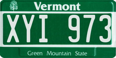 VT license plate XYI973
