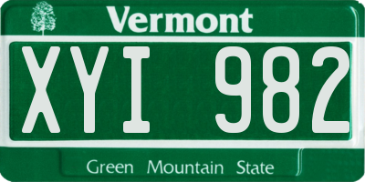 VT license plate XYI982