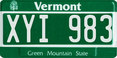 VT license plate XYI983