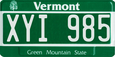 VT license plate XYI985