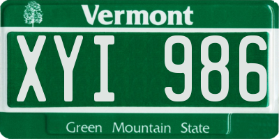 VT license plate XYI986