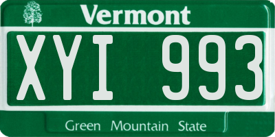 VT license plate XYI993