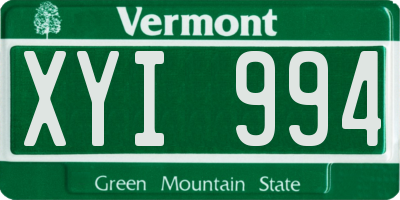 VT license plate XYI994