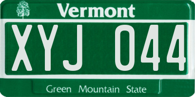 VT license plate XYJ044