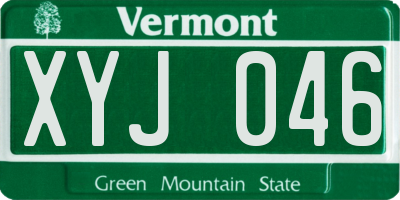 VT license plate XYJ046