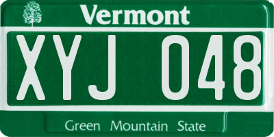 VT license plate XYJ048