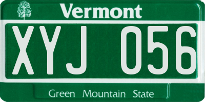 VT license plate XYJ056