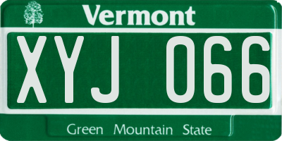 VT license plate XYJ066