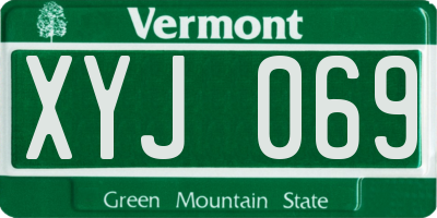 VT license plate XYJ069