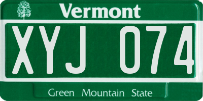 VT license plate XYJ074