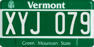 VT license plate XYJ079