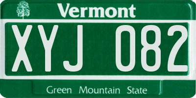 VT license plate XYJ082