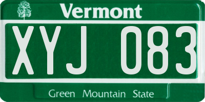 VT license plate XYJ083