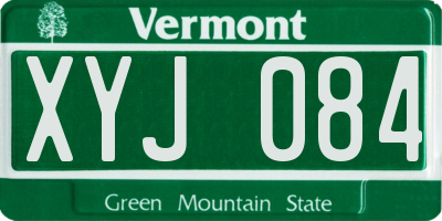 VT license plate XYJ084