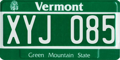 VT license plate XYJ085