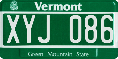 VT license plate XYJ086
