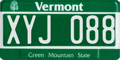VT license plate XYJ088