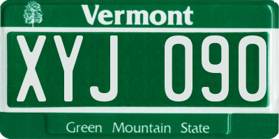 VT license plate XYJ090