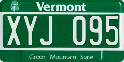 VT license plate XYJ095