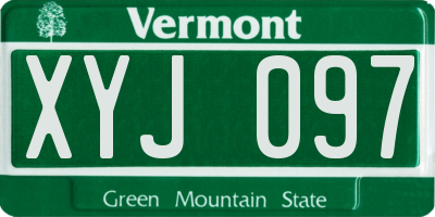 VT license plate XYJ097